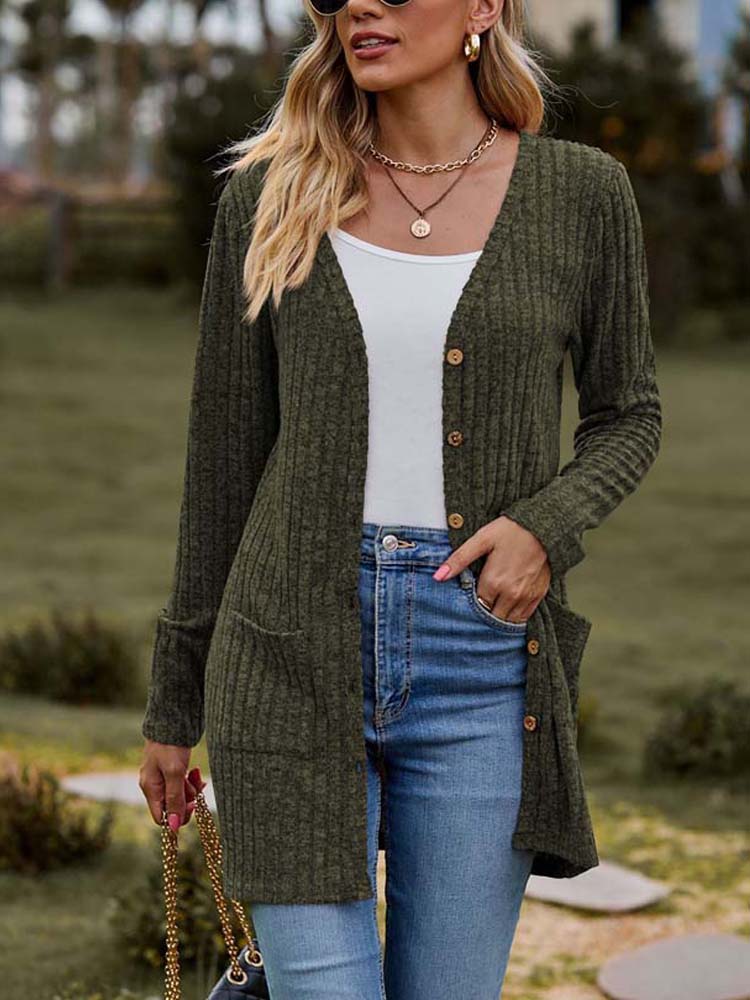 R&B | Modische Strickjacke für Frauen mit Taschen
