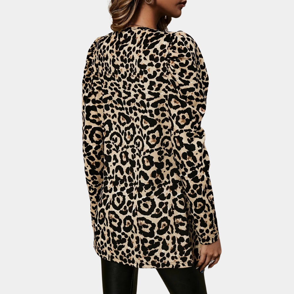 R&B | Sofistiziert Leoparddruck Herbstmantel für Damen
