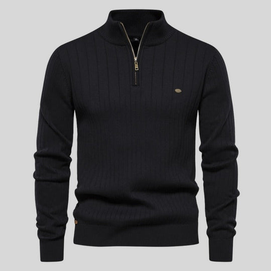R&B | Strickpullover mit Half-zip Wollmischung Warm, Klassisch