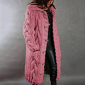 R&B | Strickmantel - Oversized Fit - Wollmischung - Kabelmuster - Langes Modell - Kapuze