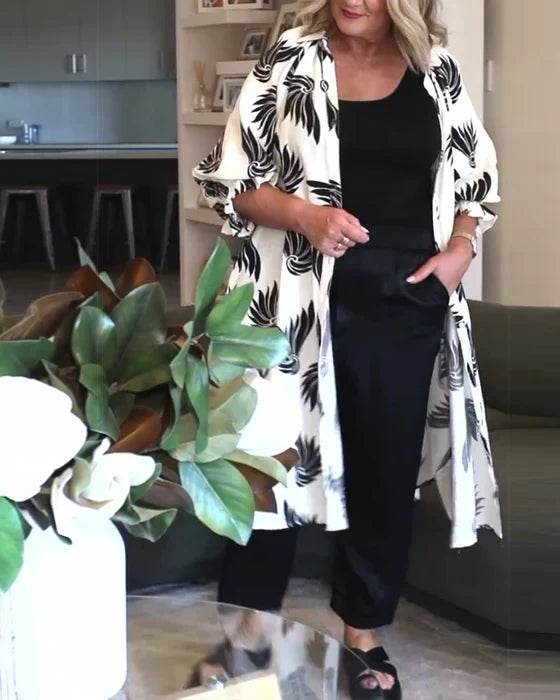 R&B | Jacke mit Revers und Knopf, Bedruckt