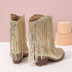 Glamouröse Glitzer Westernstiefel Damen Elegante Stiefel R&B