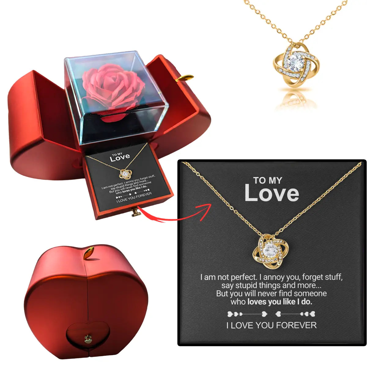 R&B Liebe Halskette Luxus Rose Box