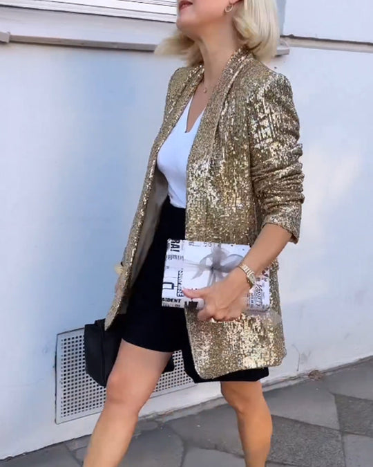 R&B | Golden Glitter Jacke mit Pailletten
