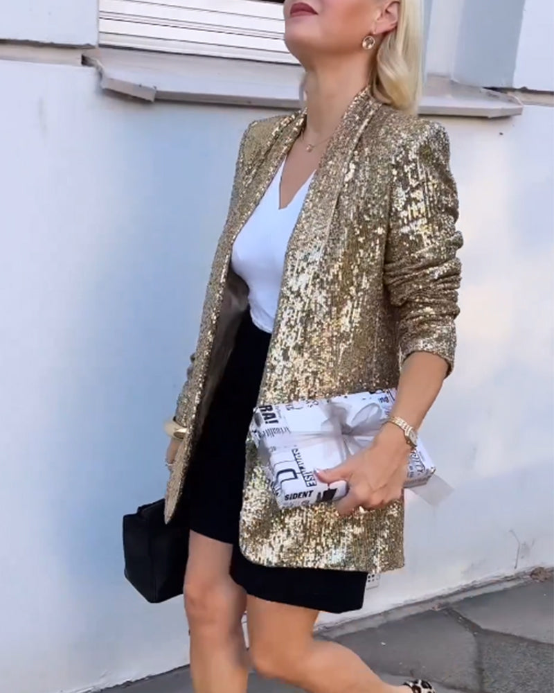 R&B | Golden Glitter Jacke mit Pailletten