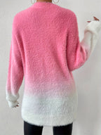 R&B | Graduierter Farbcrewneck Fuzzy Pullover
