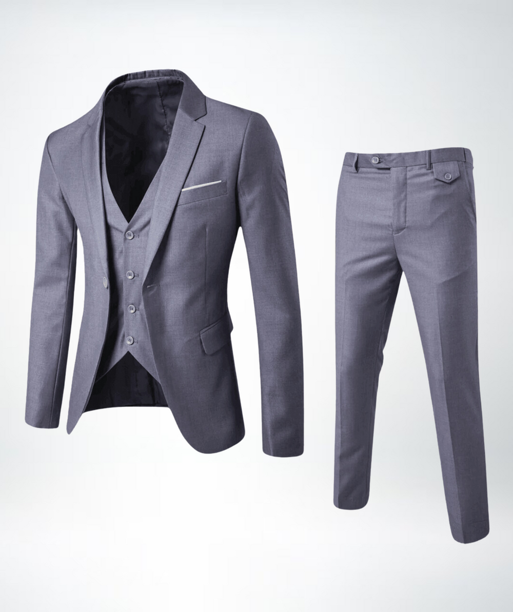 R&B Herren Slim Fit Business Anzug 2-teilig – Sakko & Hose