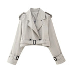 R&B | Cropped Trenchcoat - Stilvoll & Vintage
