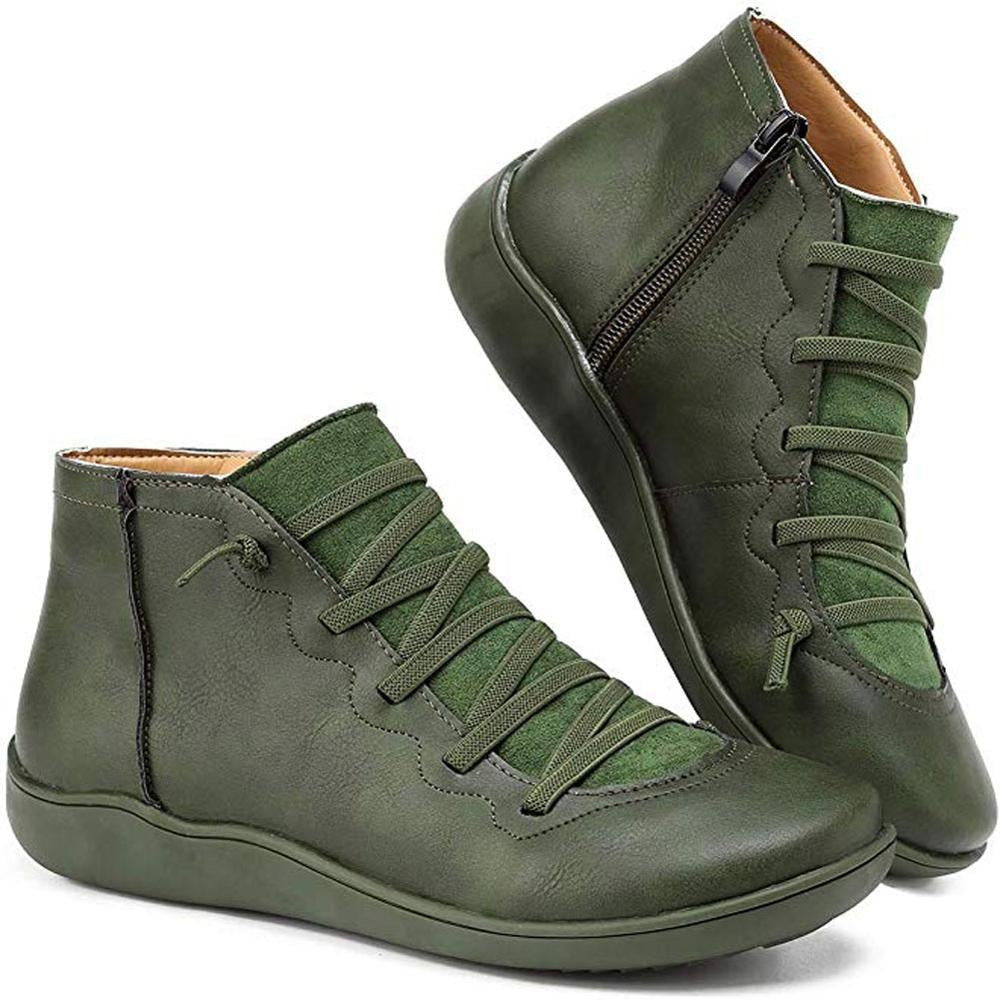 Damen Stiefeletten Modische Synthetikleder Schwarz Elegant Bequem R&B