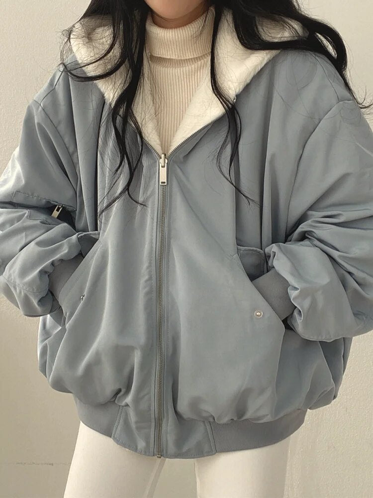 R&B | Damen Pufferjacke mit Teddyfell