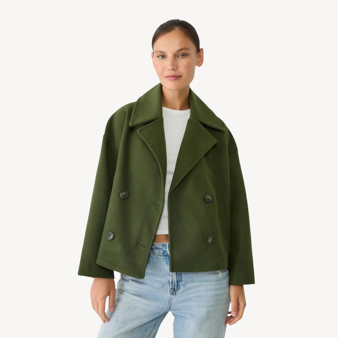R&B | Kürzerer Woll-Peacoat für Frauen