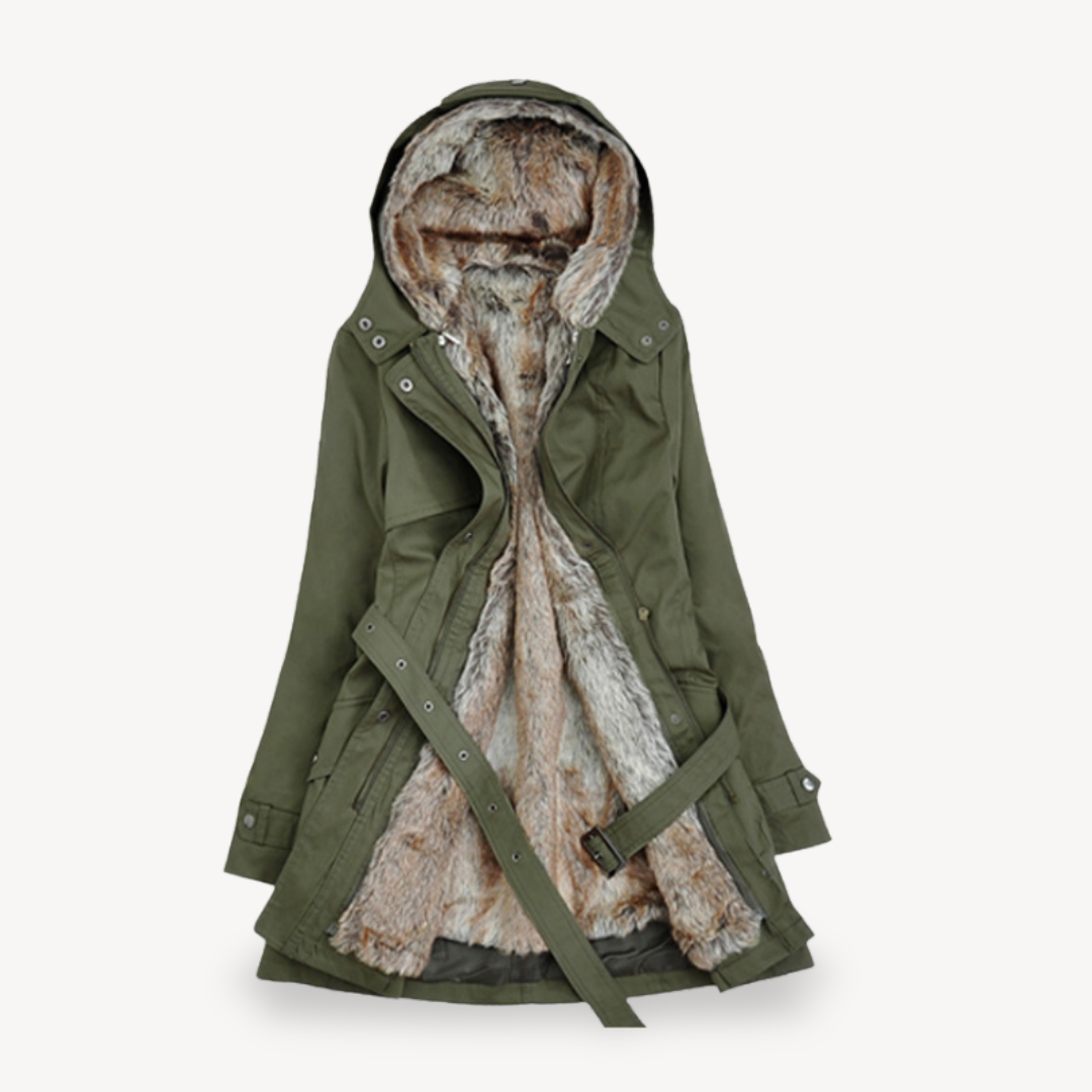 R&B | Damen Parka-Jacke mit Kunstfellfutter
