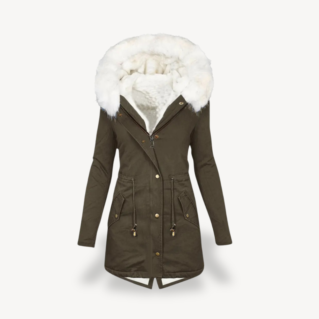 R&B | Damen Kunstpelz Kapuzen Parka Jacke