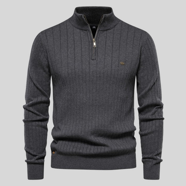 R&B | Strickpullover mit Half-zip Wollmischung Warm, Klassisch