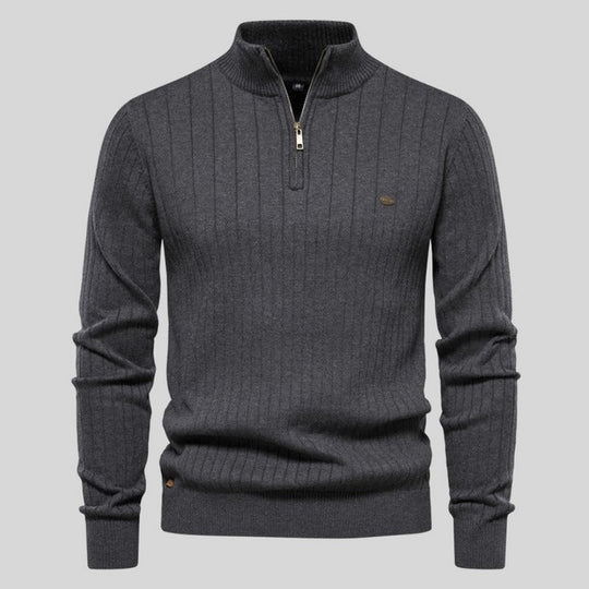 R&B | Strickpullover mit Half-zip Wollmischung Warm, Klassisch