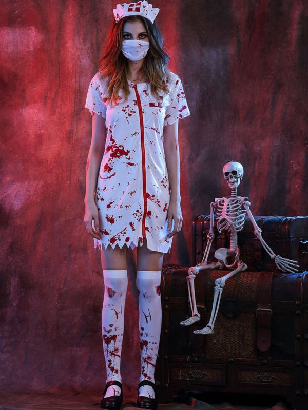 R&B| Halloween Kostüm Halloween Horror Bloody Nurse Kostüm