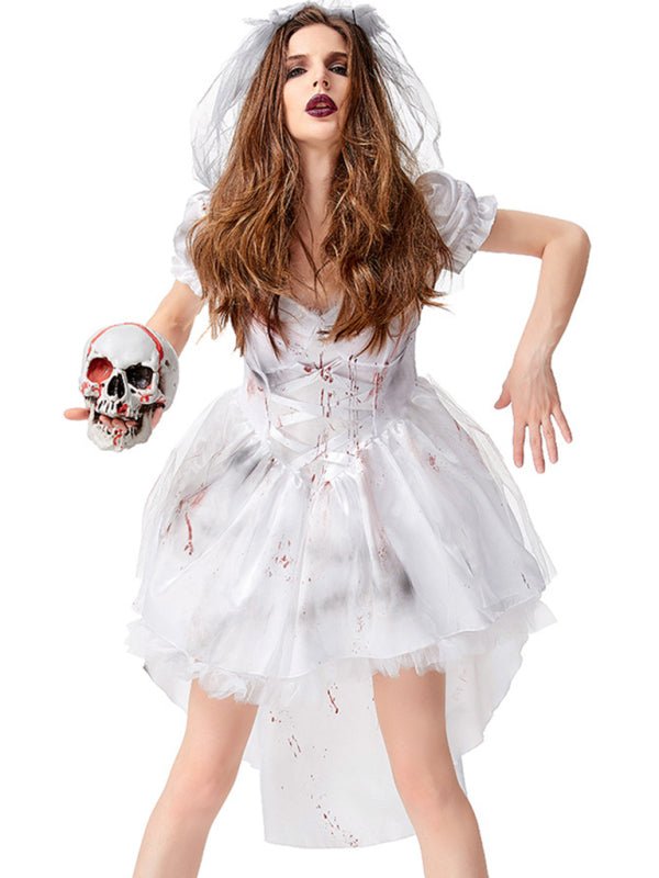 R&B| Halloween Vampir Braut Blutverschmiertes Charakterkostüm