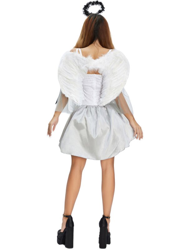 R&B| Halloween Flügel schwarzes Engel Kostüm Erwachsene