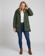 Übergangsjacke Damen sportlich mit Kapuze und Taschen