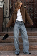 R&B | Kurze Wollmischung Jacke
