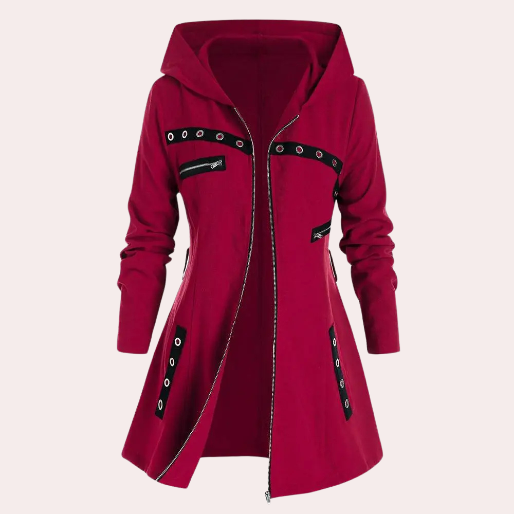 R&B | Elegante Kapuzenjacke mit Reißverschluss für Damen im Herbst