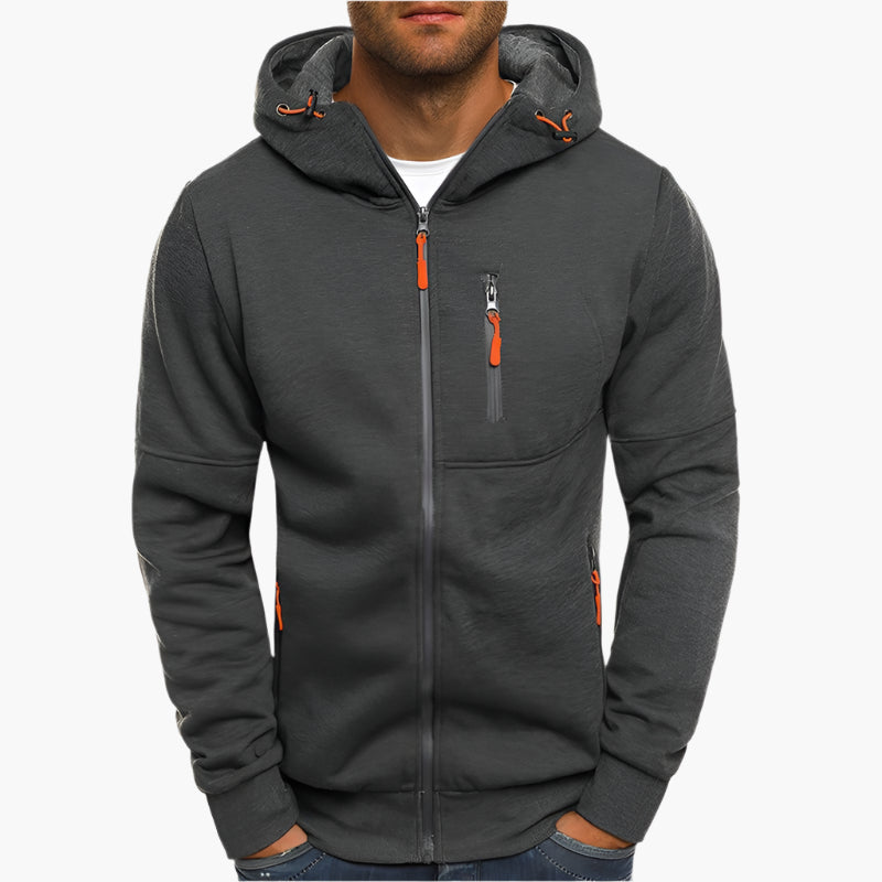 R&B | Kapuzenjacke Sportlich Freizeit - Bequemer Hoodie mit Reißverschluss und Taschen