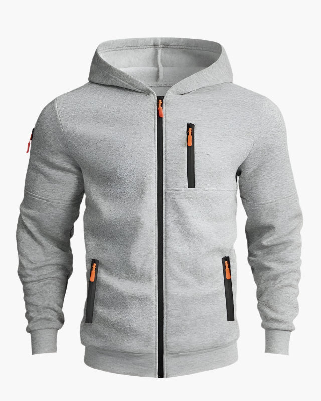 R&B | Kapuzenjacke Sportlich Freizeit - Bequemer Hoodie mit Reißverschluss und Taschen