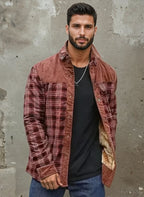 R&B | Outdoor Flanelljacke Im Holzfäller-Stil mit Fleece - Freizeit- und Arbeitsjacke