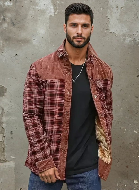 R&B | Outdoor Flanelljacke Im Holzfäller-Stil mit Fleece - Freizeit- und Arbeitsjacke