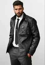 R&B | Herren Slim-Fit Bikerjacke