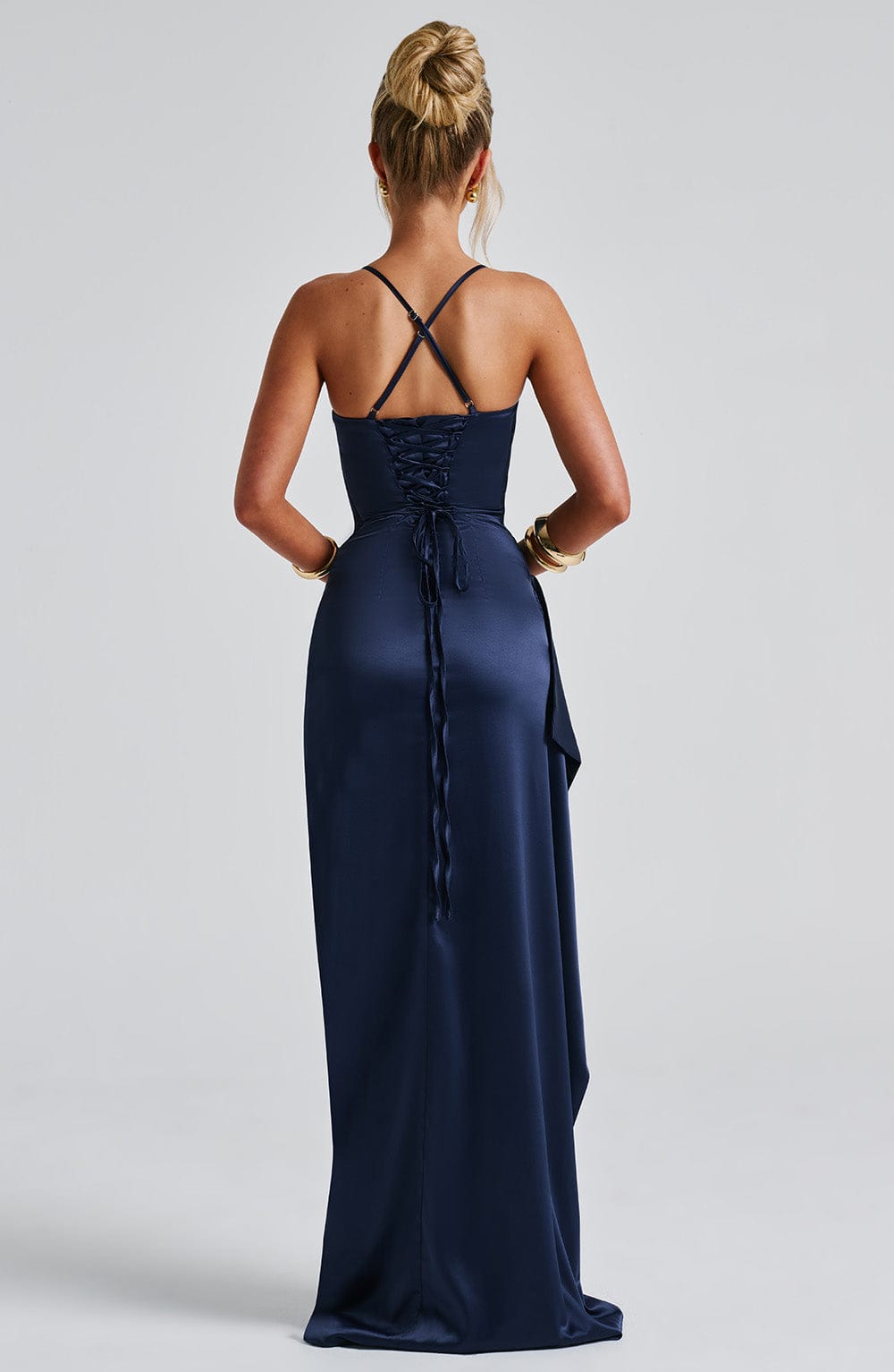 R&B | Marineblaues Maxikleid