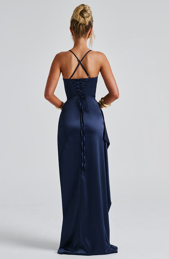 R&B | Marineblaues Maxikleid