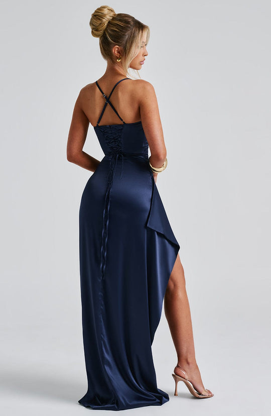 R&B | Marineblaues Maxikleid
