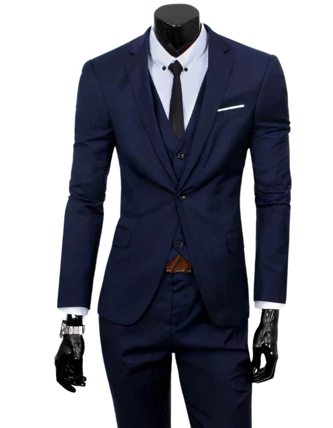 R&B | 3 Teiliger Anzug mit Reverskragen Blazer Ärmelloser Weste und Schmaler Hose