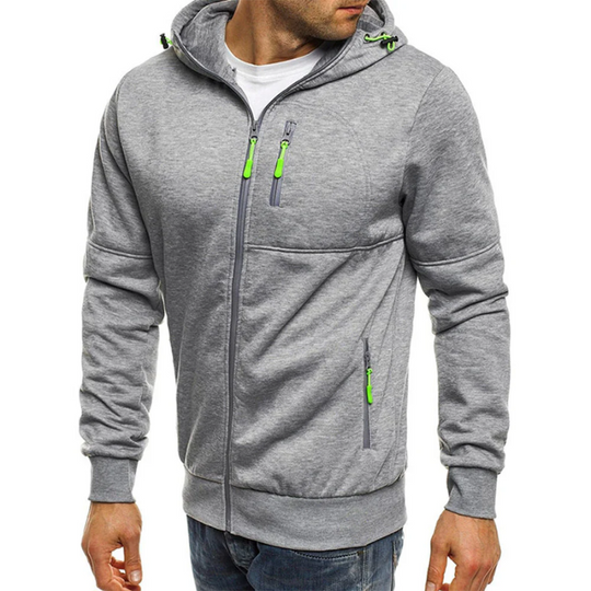 Heidi-Mode | Herren Kapuzenpulli mit Reißverschluss Schwarz Kapuzenpullover