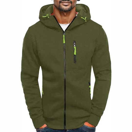 Heidi-Mode | Herren Kapuzenpulli mit Reißverschluss Schwarz Kapuzenpullover