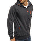 Heidi-Mode | Herren Kapuzenpulli mit Reißverschluss Schwarz Kapuzenpullover