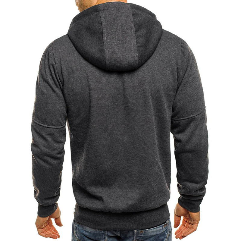 Heidi-Mode | Herren Kapuzenpulli mit Reißverschluss Schwarz Kapuzenpullover