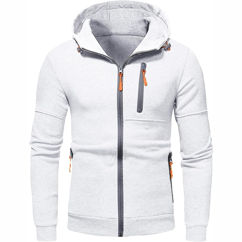 Heidi-Mode | Herren Kapuzenpulli mit Reißverschluss Schwarz Kapuzenpullover