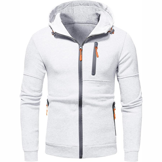 Heidi-Mode | Herren Kapuzenpulli mit Reißverschluss Schwarz Kapuzenpullover