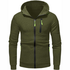 Heidi-Mode | Herren Kapuzenpulli mit Reißverschluss Schwarz Kapuzenpullover