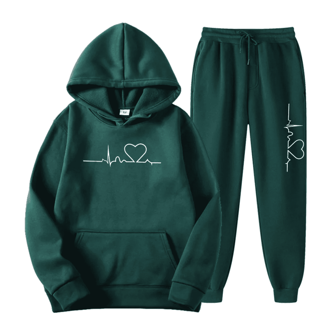 R&B | Damen Kapuzenpullover Trainingsanzug Satz mit Druck