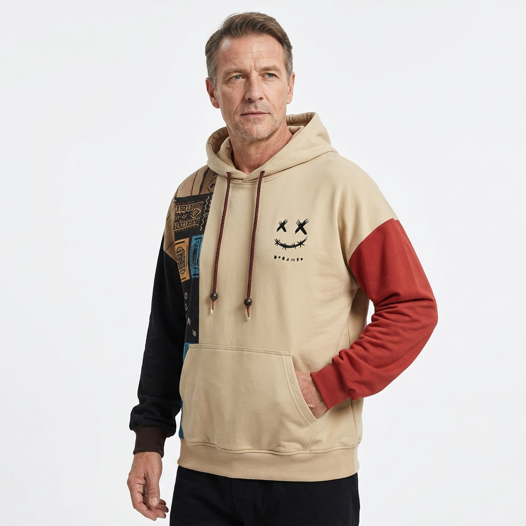 Herren Sportlicher Kontrast-Hoodie