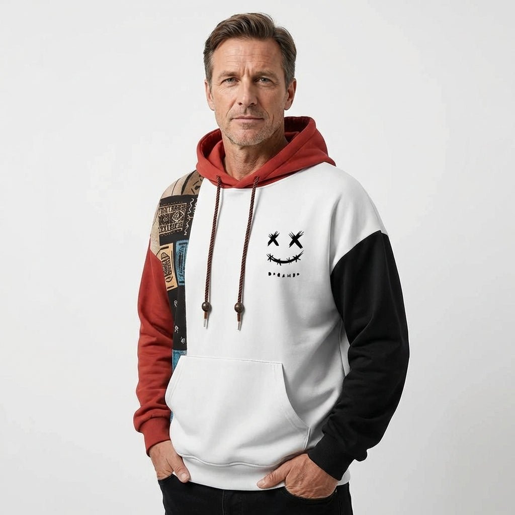 Herren Sportlicher Kontrast-Hoodie