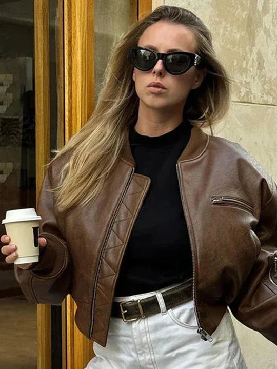 R&B | Leder Bomberjacke