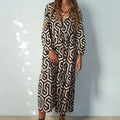R&B | Langärmliges Kleid Mit Geometrischem Muster