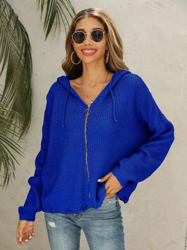 R&B | Hole Frauen Strickjacke Pullover