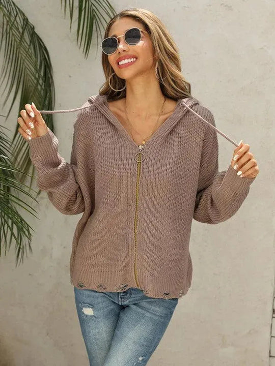 R&B | Hole Frauen Strickjacke Pullover
