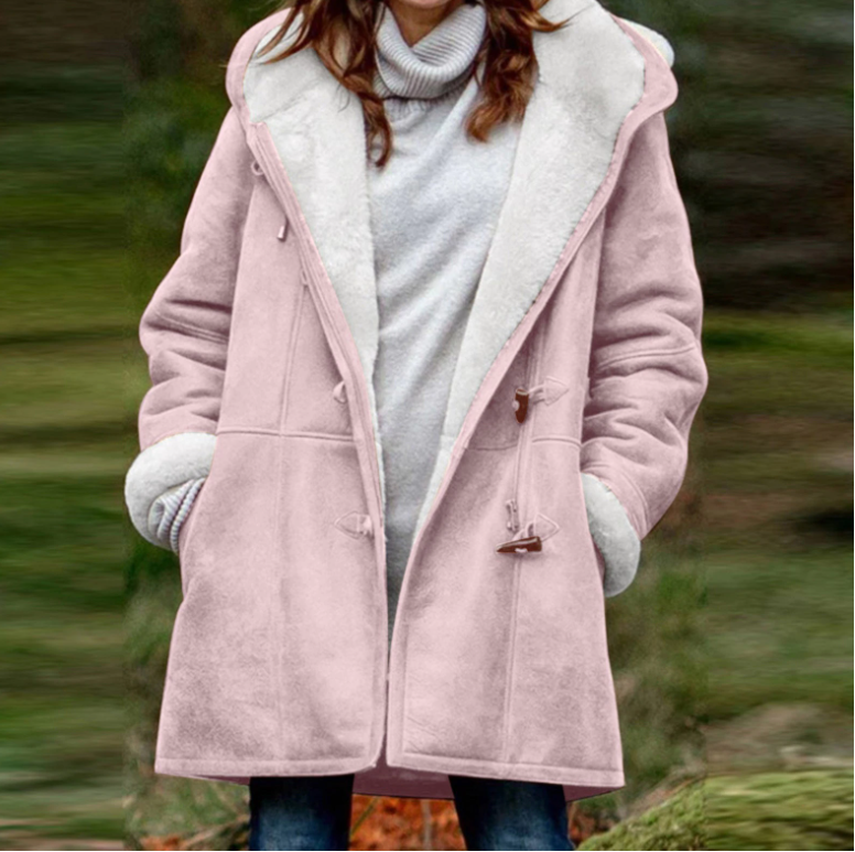 R&B | Wildleder Toggle Duffle Coat - Kapuzen-Winter-Duffle-Coat