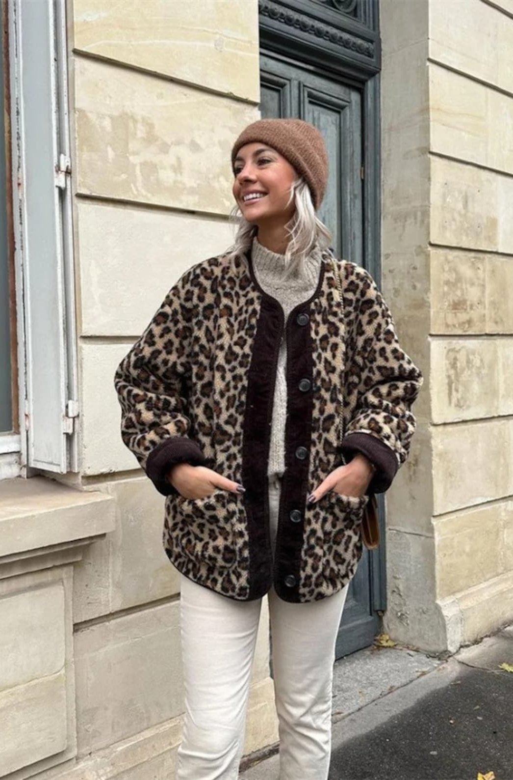 R&B | Lässiger Cardigan Tierdruck Bequem und Stilvoll